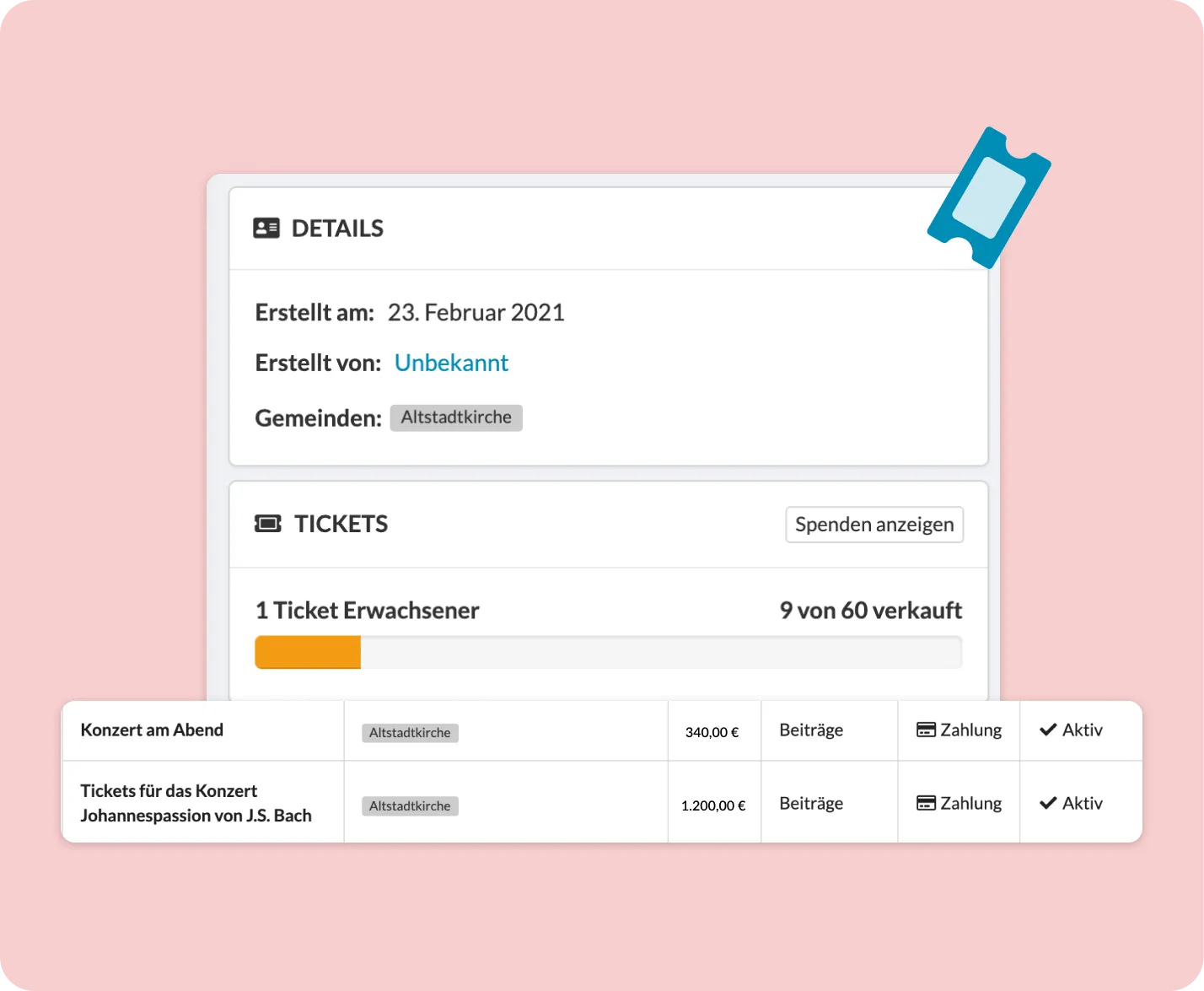 Symbolbild Formular mit Ticket