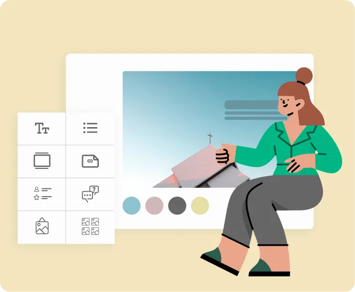 Person in front of the ChurchDesk website editor