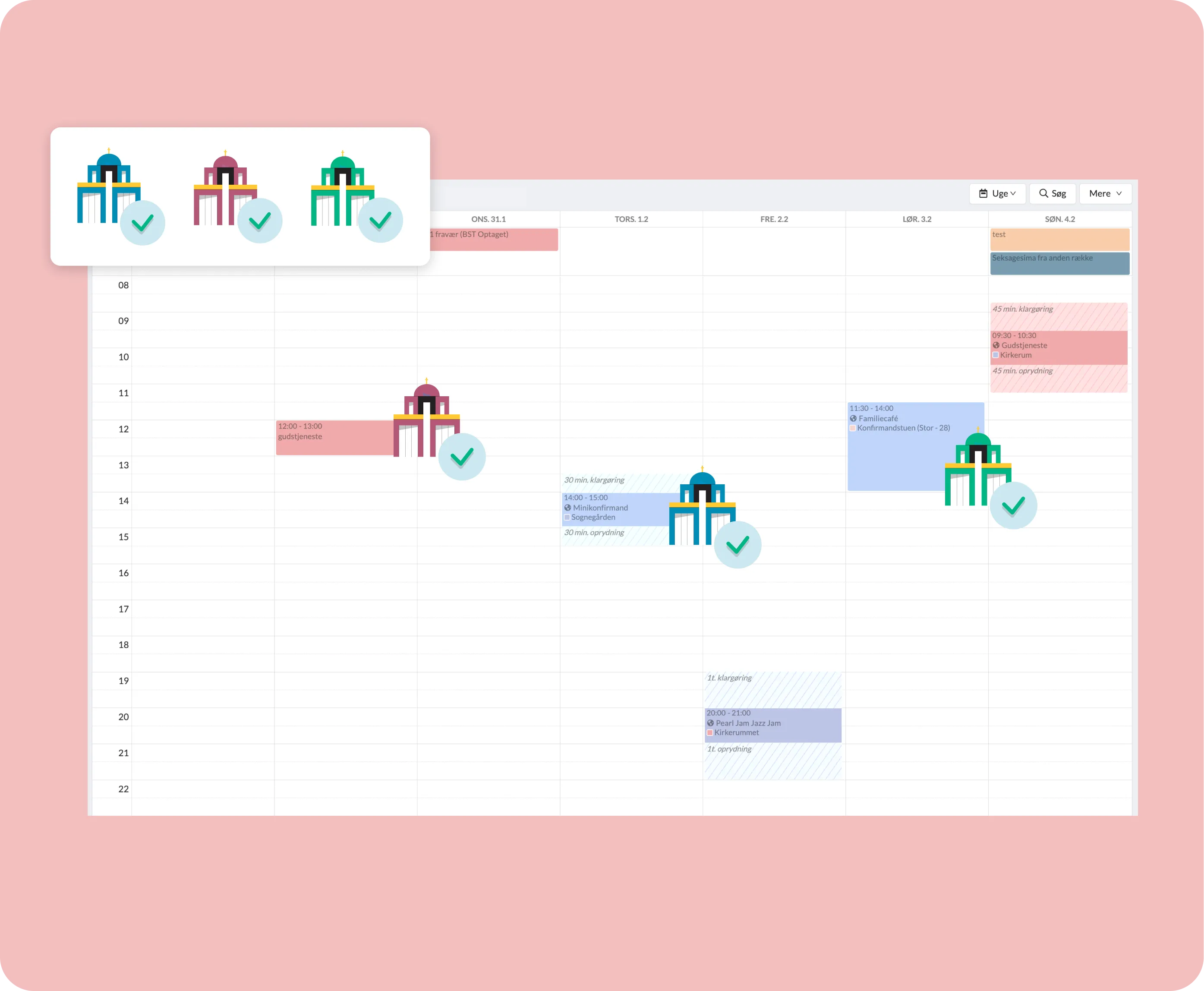 Illustration: Fælles kalender for flere kirker