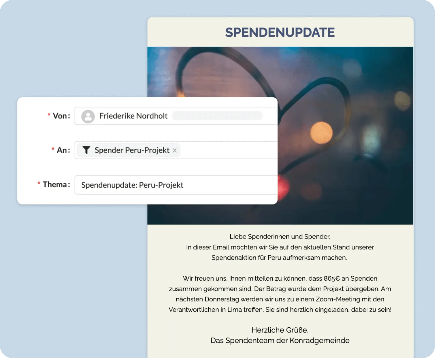ChurchDesk Email-Update an die automatisch erstellte Spender:innen-Liste