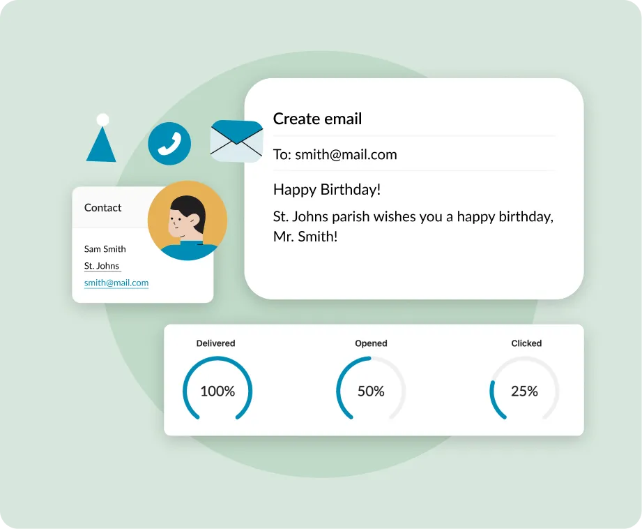 Overview of upcoming anniversaries in ChurchDesk