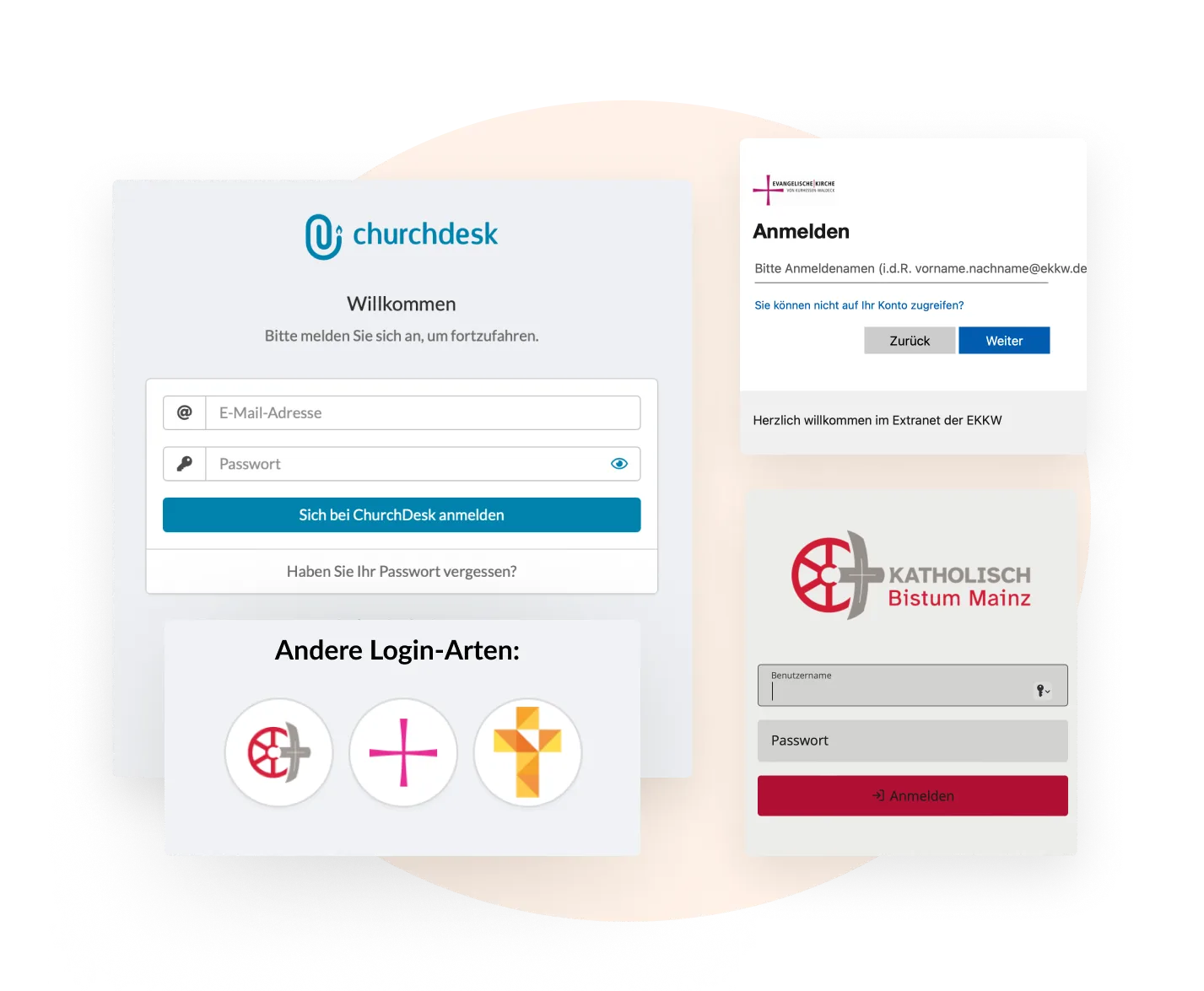 Single Sign-On-innlogging i ChurchDesk med kirkelig konto